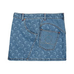 Moon Laser Denim Mini Skirt