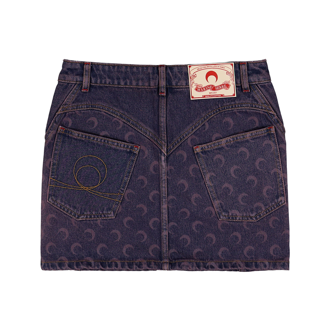 Moon Laser Denim Mini Skirt