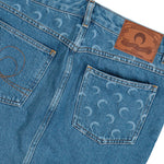 Marine Serre Moon Laser Denim Midi Skirt Light Blue Skirts WSK126ACDEN0002-BL05 Detail View 5 | GATE