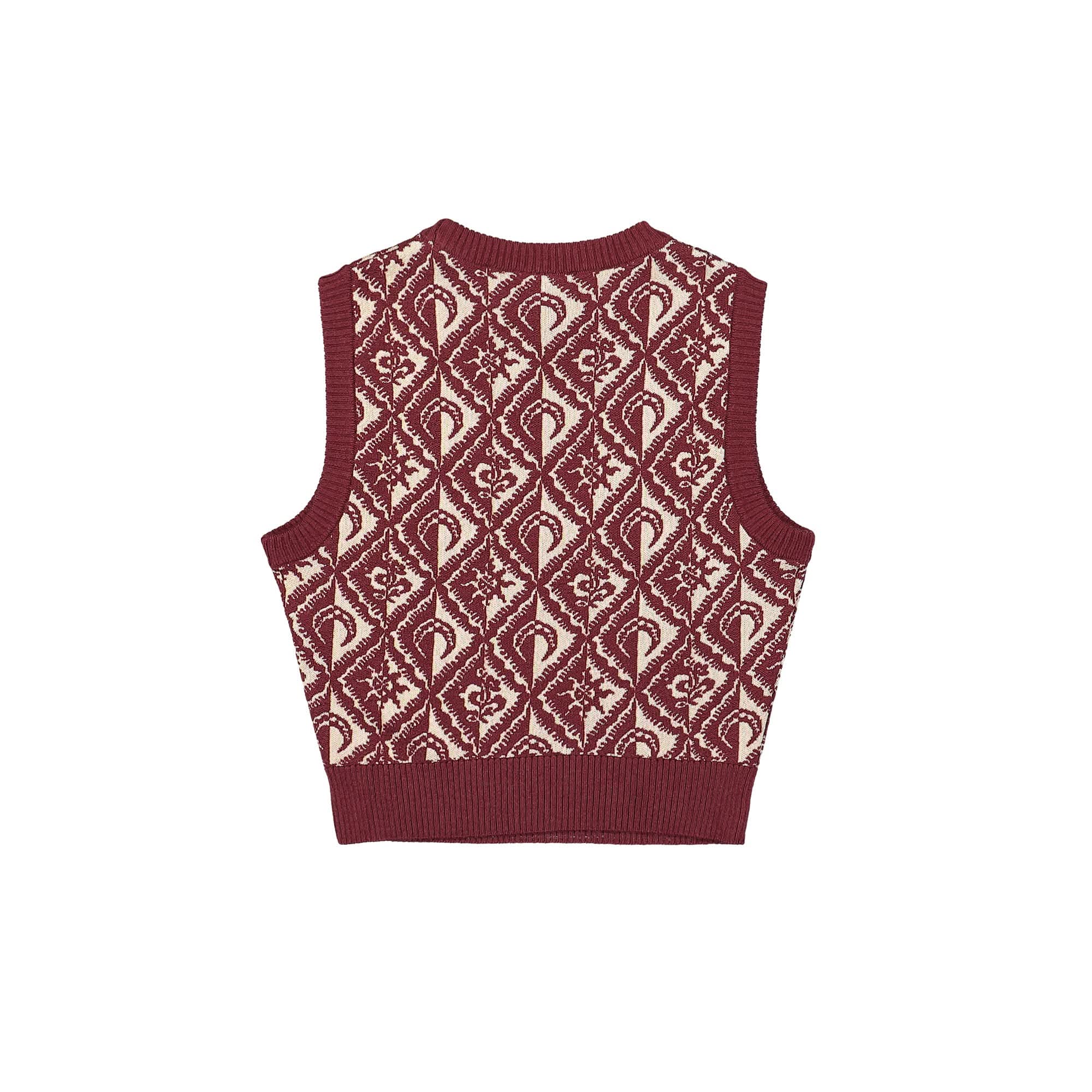 Marine Serre Moon Diamant Knit Jacquard Sleeveless Pullover