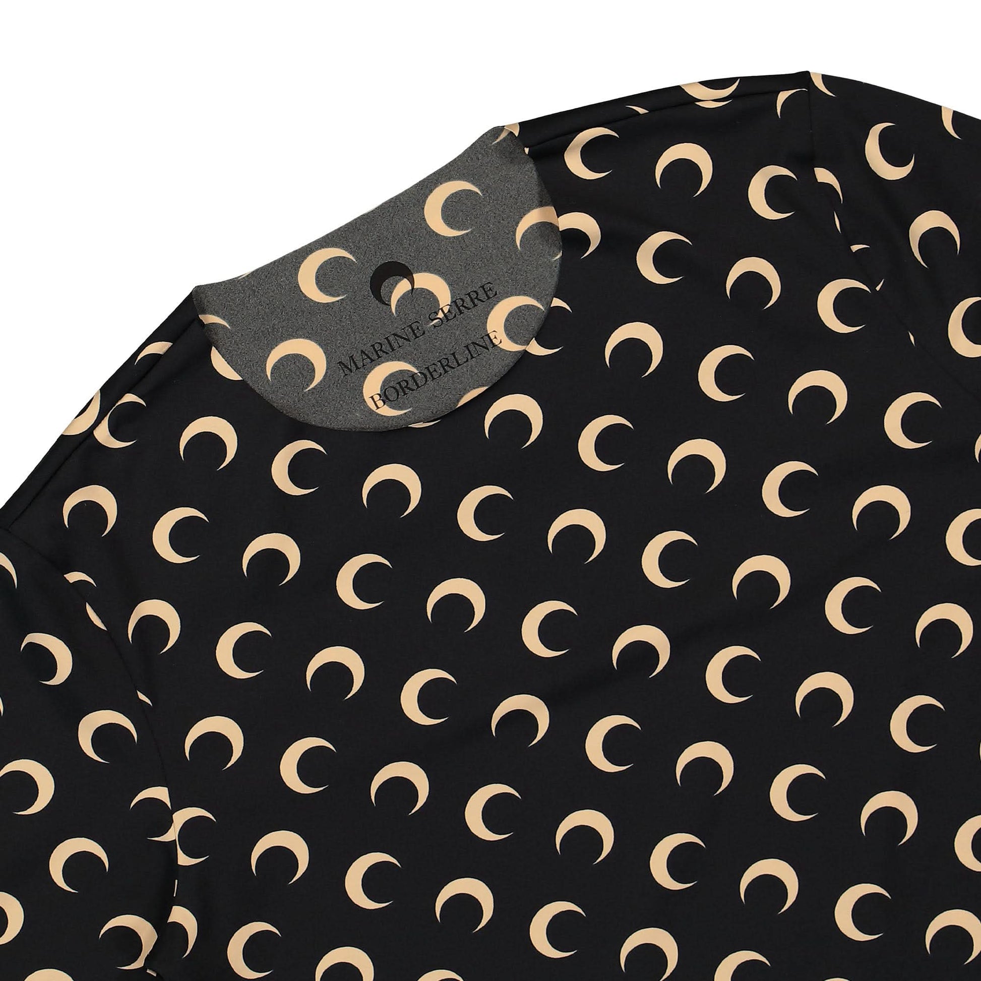 Marine Serre Regenerated All Over Moon Jersey Second Skin Top Black Detail view 3 | Gate