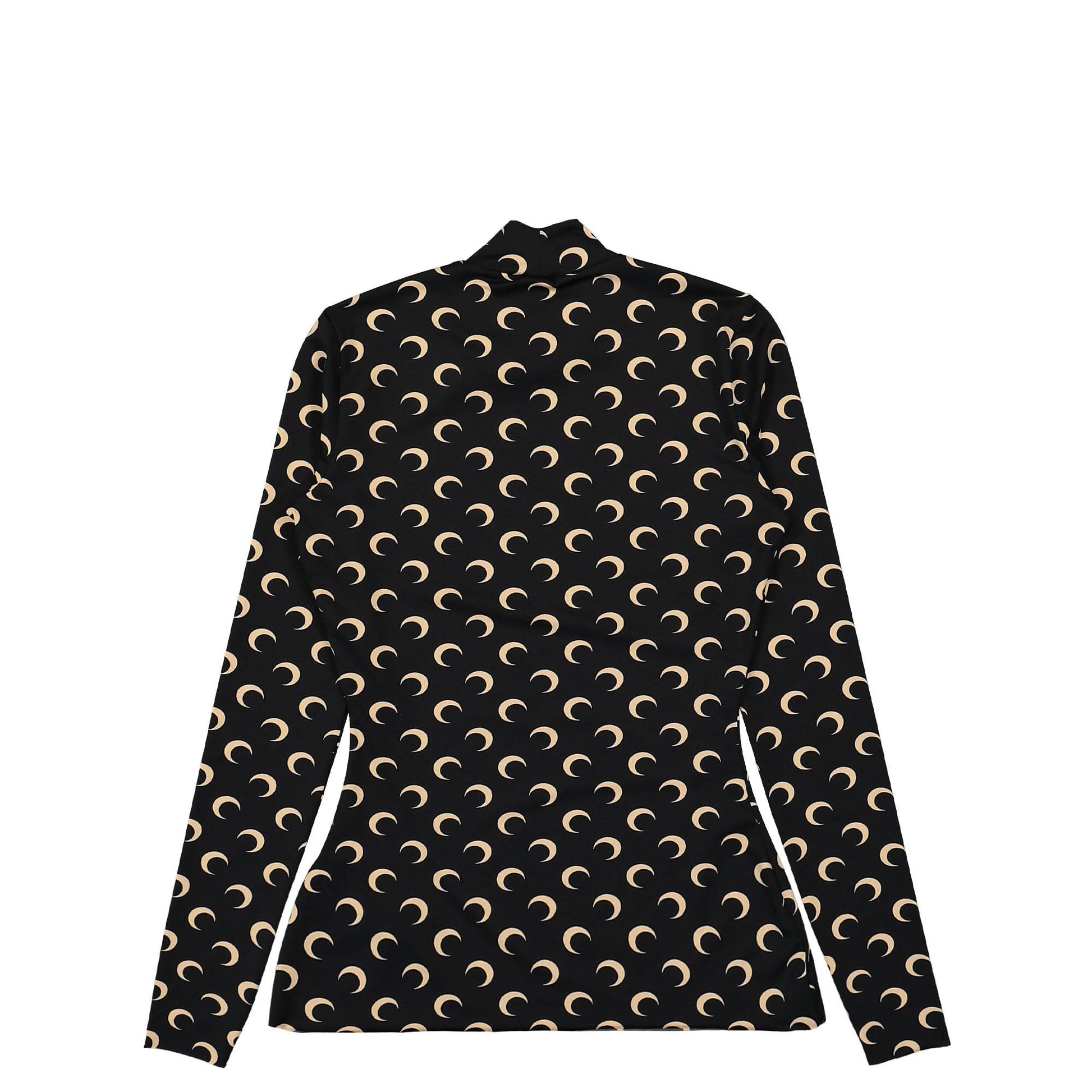 Marine Serre Regenerated All Over Moon Jersey Second Skin Top Black Detail view 2 | Gate