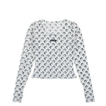 Moon Printed Mesh Second Skin Cropped Top