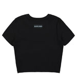 Moon Logo Ribbed Jersey Cut-Out T-Shirt