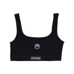 Marine Serre Moon Logo Stretched Jersey Sports Bra Black Bras & Bralettes WUW002ACJER0012-BK99 Detail View 1 | GATE