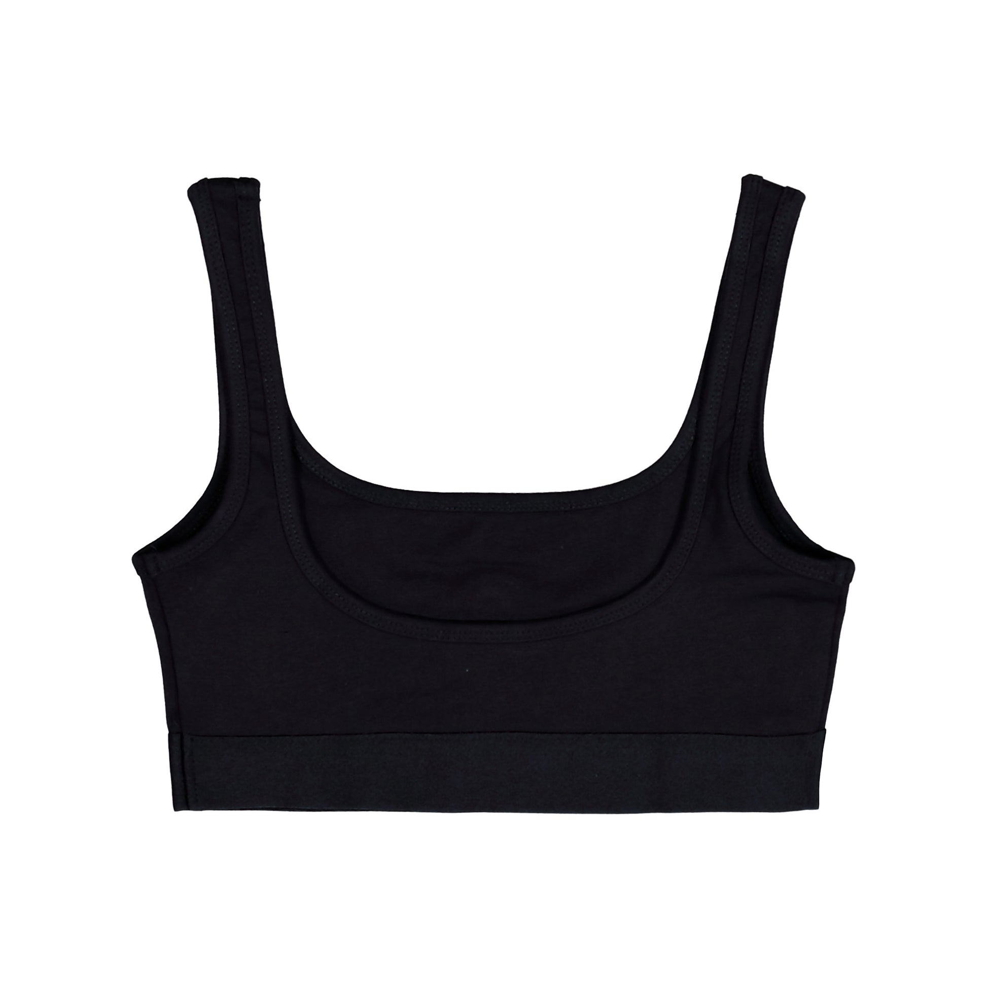 Marine Serre Moon Logo Stretched Jersey Sports Bra Black Bras & Bralettes WUW002ACJER0012-BK99 Detail View 2 | GATE