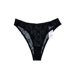 Marine Serre Moonogram Mesh Flock High-Cut Panties Black Slips & Thongs WUW052ACJER0005-BK99 Detail View 1 | GATE