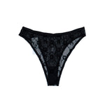 Marine Serre Moonogram Mesh Flock High-Cut Panties Black Slips & Thongs WUW052ACJER0005-BK99 Detail View 2 | GATE