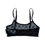 Marine Serre Moonogram Mesh Flock Bralette Black Bras & Bralettes WUW058ACJER0005-BK99 Detail View 2 | GATE