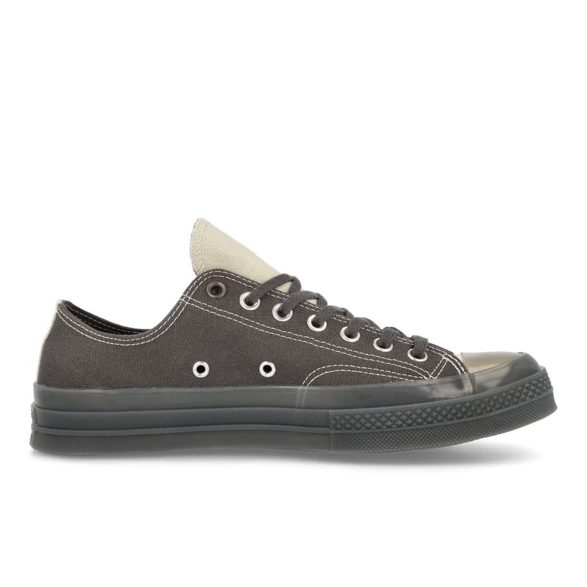 Dark grey leather sale converse