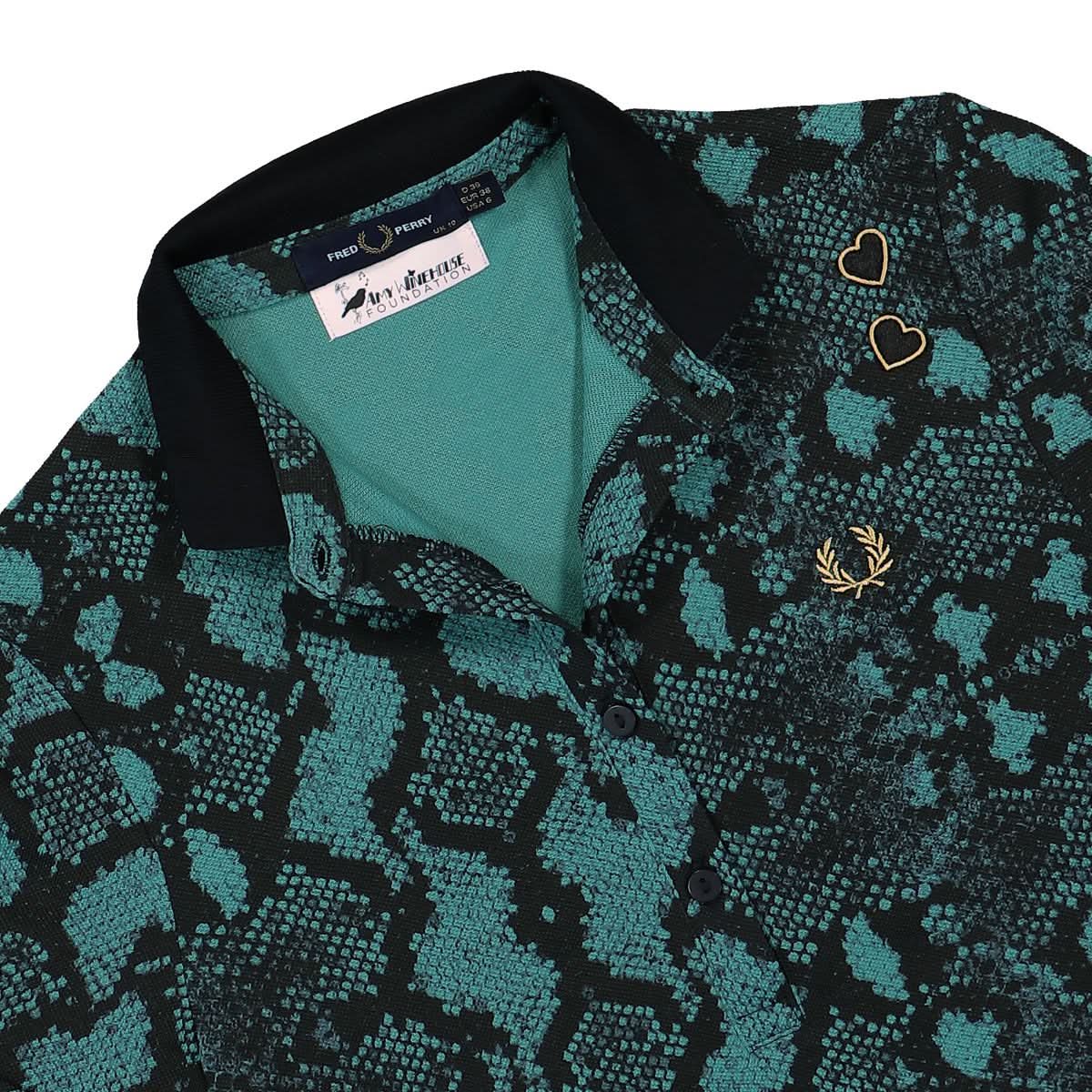 Fred Perry Snake Print Polo Shirt Multicolor Detail view 3 | Gate