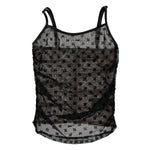 Mesh Monogram Draped Top