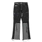 Flared Patchwork Denim Trousers