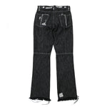 Flared Patchwork Denim Trousers