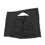 Faded Vegan Leather Ruched Mini Skirt Black