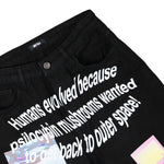 Printed Denim Trousers