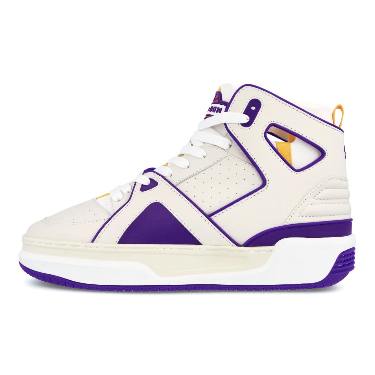 Just Don Basketball Courtside Hi White,Purple Sneaker Detail view 1 | Gate