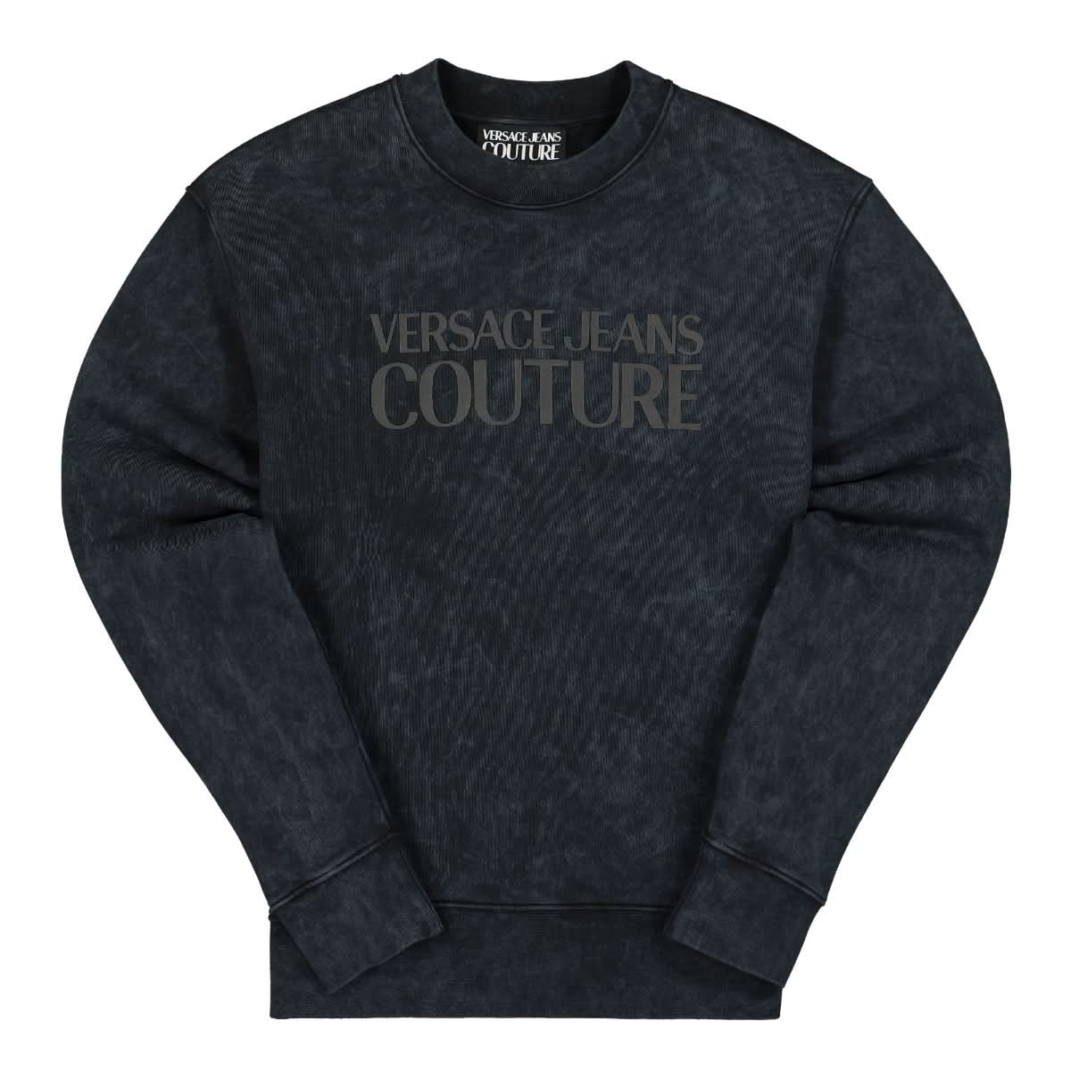 Versace Jeans Couture Logo Crinkle Sweatshirt Grey Detail view 1 | Gate