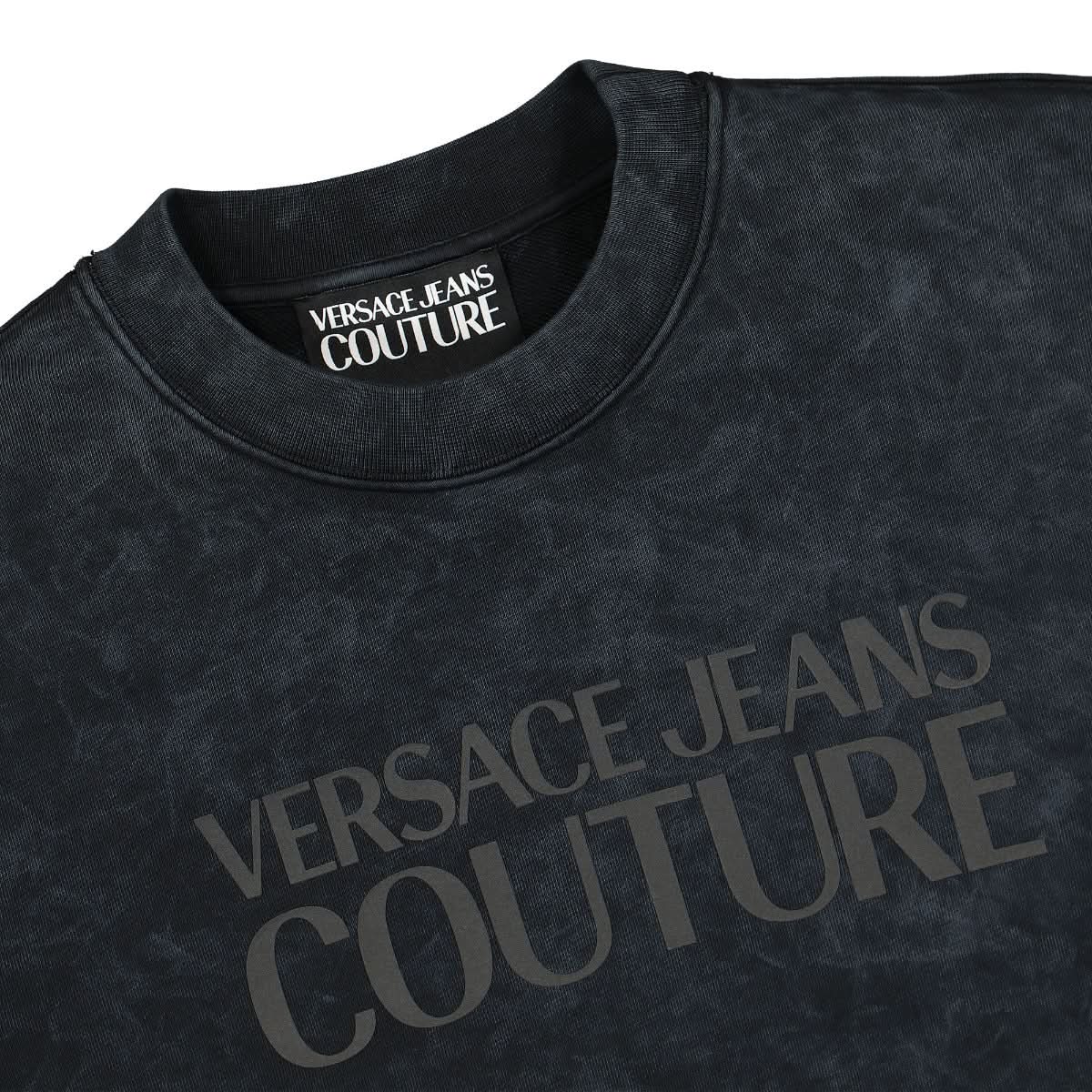 Versace Jeans Couture Logo Crinkle Sweatshirt Grey Detail view 3 | Gate