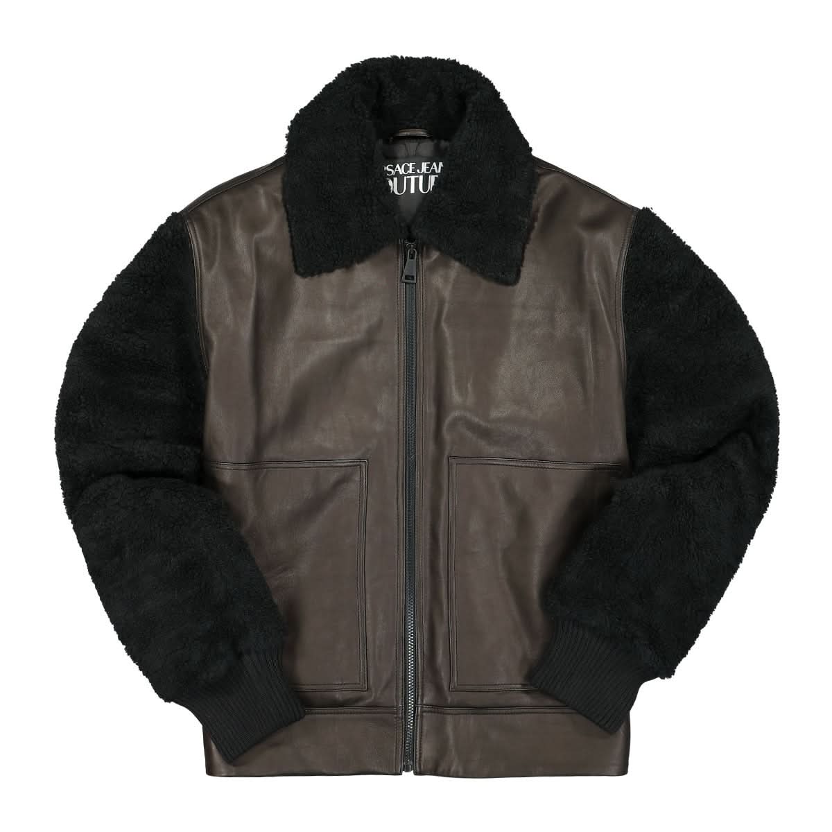 Versace Jeans Couture Sheep Country Leather Jacket Black Detail view 1 | Gate