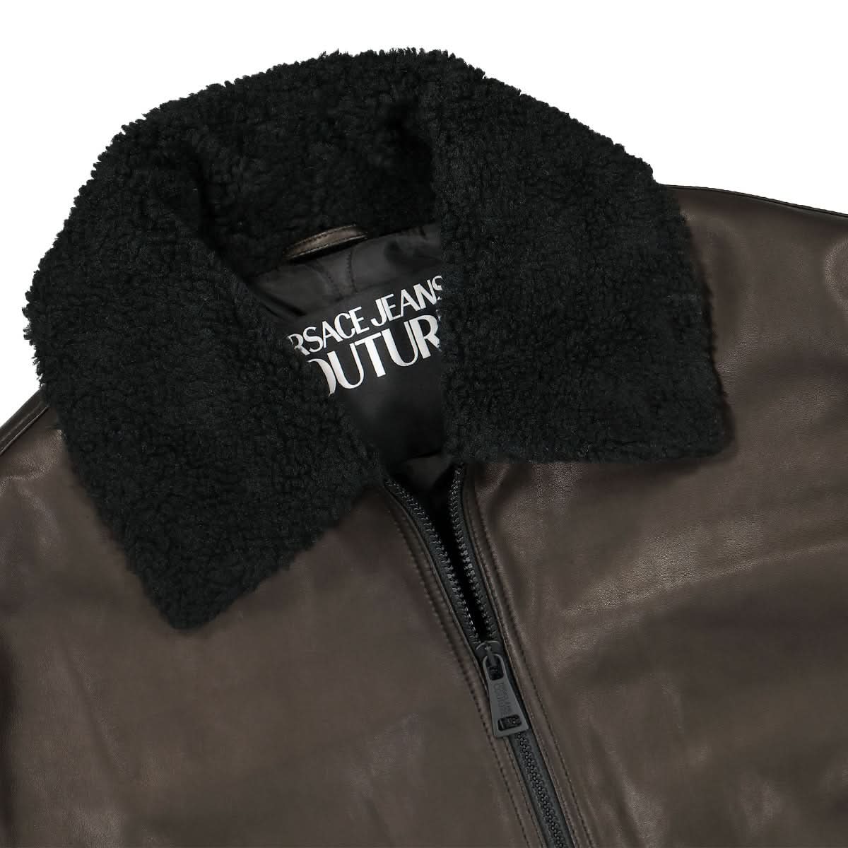 Versace Jeans Couture Sheep Country Leather Jacket Black Detail view 3 | Gate
