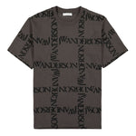 JW Anderson Oversize Logo Grid T-Shirt Brown,Grey Detail view 1 | Gate