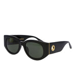 Linda Farrow Debbie D-Frame Sun Glasses Black,Gold Detail view 1 | Gate
