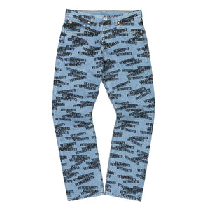 Stamped Logo Straight Leg Denim Jeans
