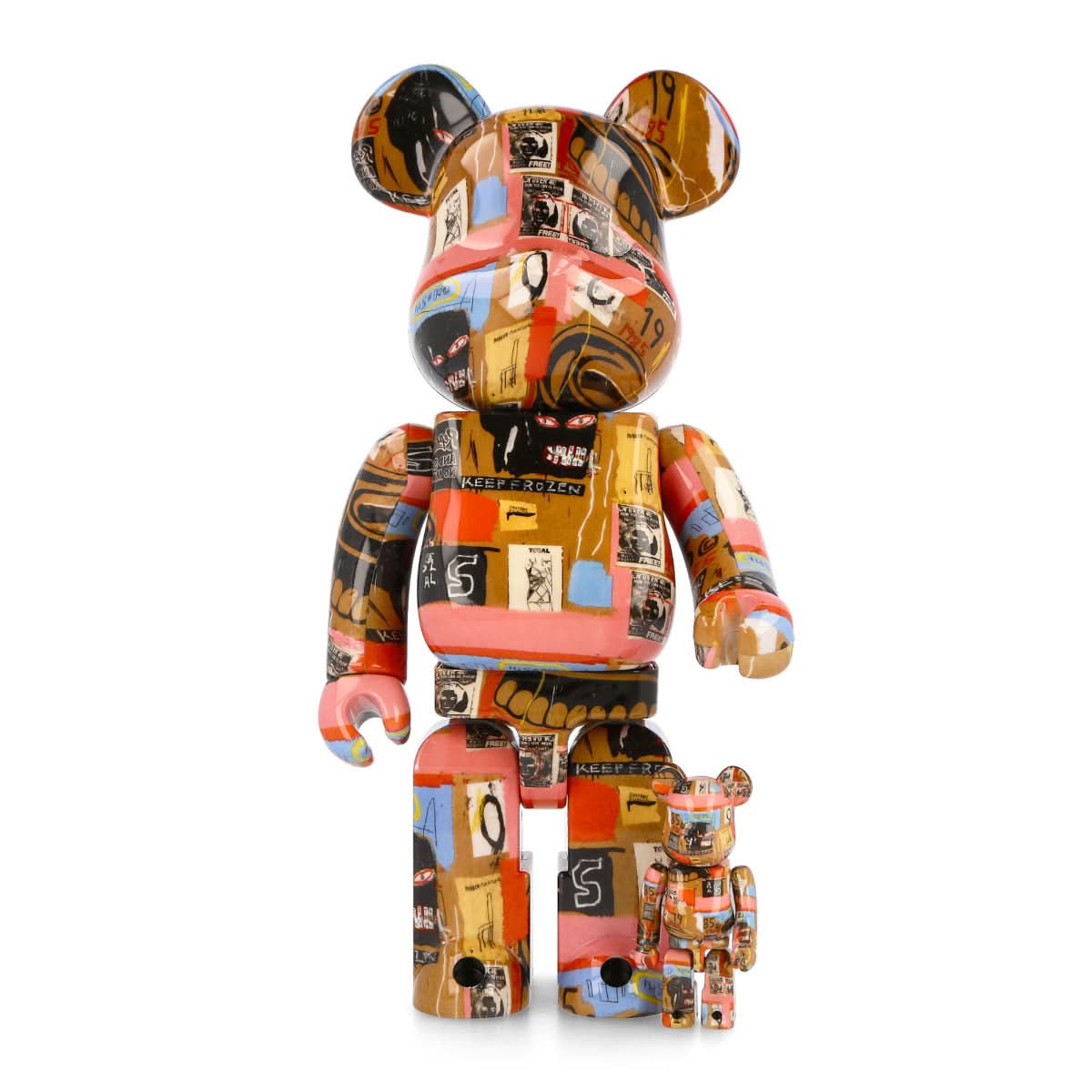Medicom Be@rbrick Andy Warhol x Jean Michel Basquiat #2 400% + 100% Multicolor Detail view 1 | Gate