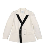 Contrast Lapel Double Breasted Blazer