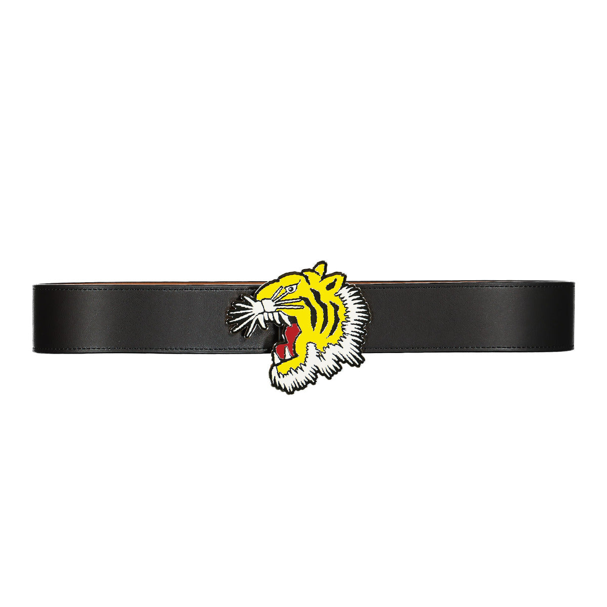 Kenzo Tiger-Buckle Leather Belt - Black