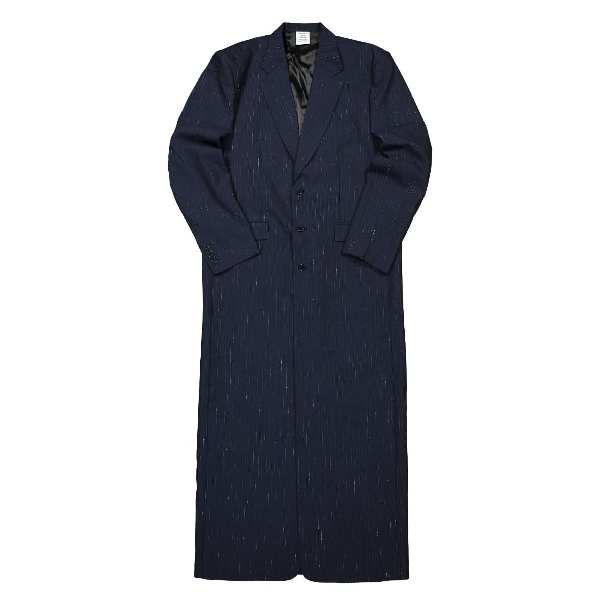 VETEMENTS 3.0 Long Tailored Coat Blue Detail view 1 | Gate