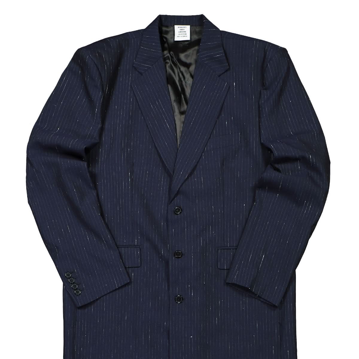 VETEMENTS 3.0 Long Tailored Coat Blue Detail view 3 | Gate