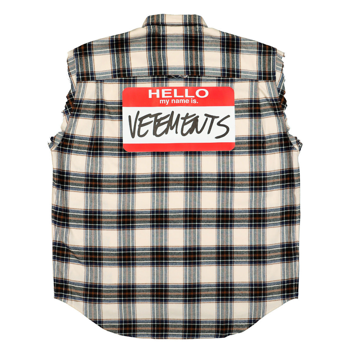 My Name Is Vetements Sleeveless Flannel Shirt | GATE