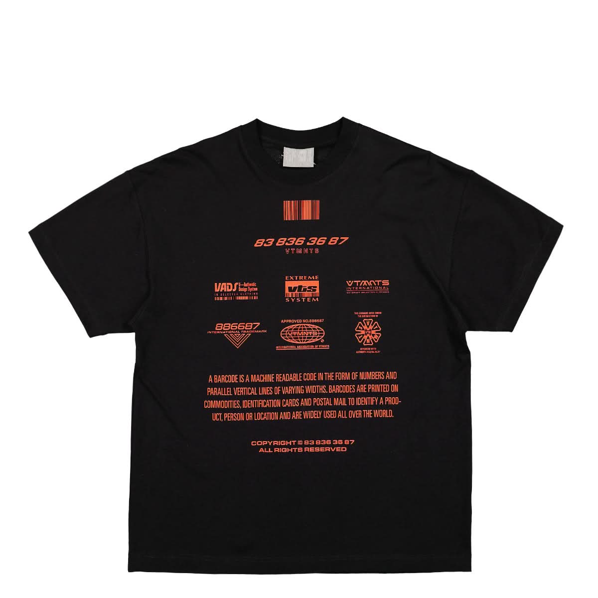 VTMNTS All Rights Reserved T-Shirt Black Detail view 1 | Gate