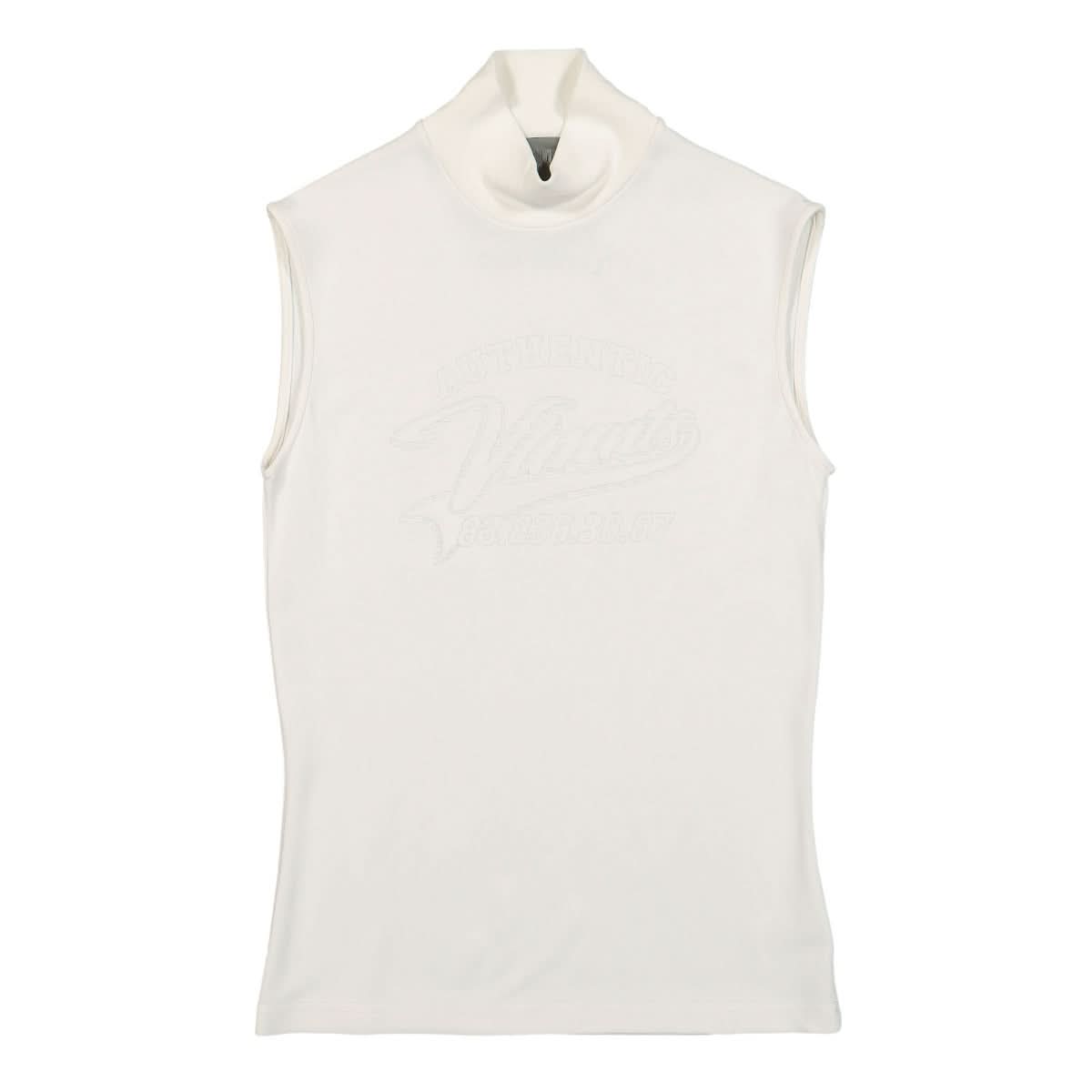 VTMNTS Engraved Sleeveless Turtleneck White Detail view 1 | Gate