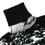 VETEMENTS White Paint Destroyed Knitted Turtleneck Black,White Detail view 3 | Gate