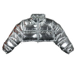 Metallic Cropped Puffer Jacket