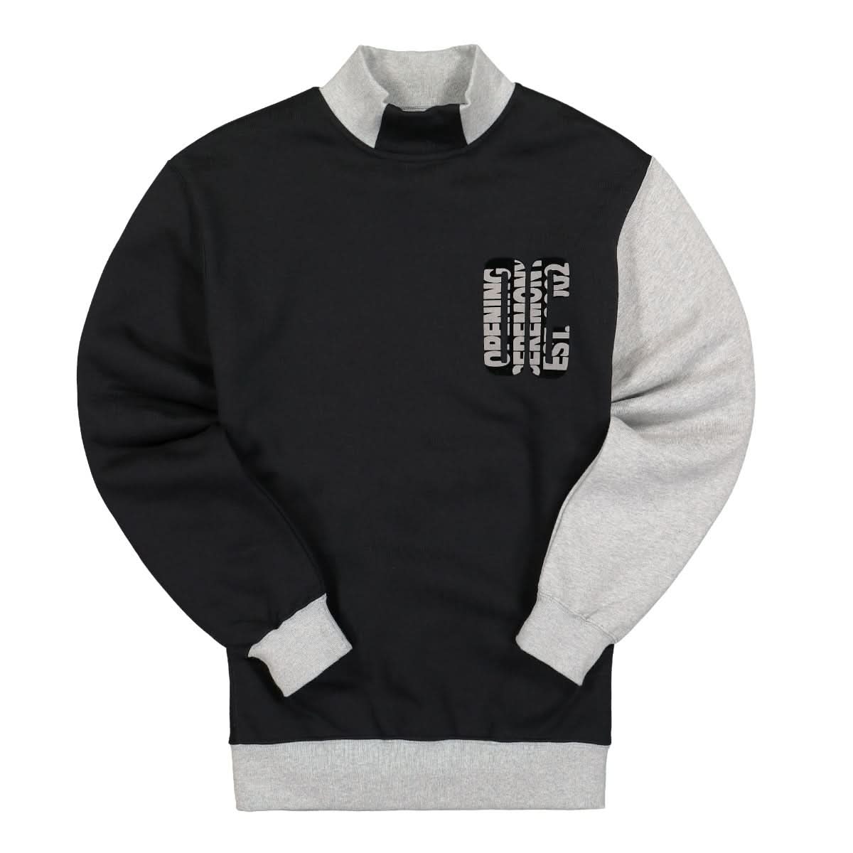Opening Ceremony Small OC Text Turtleneck Crew Sweater Black,Grey Detail view 1 | Gate